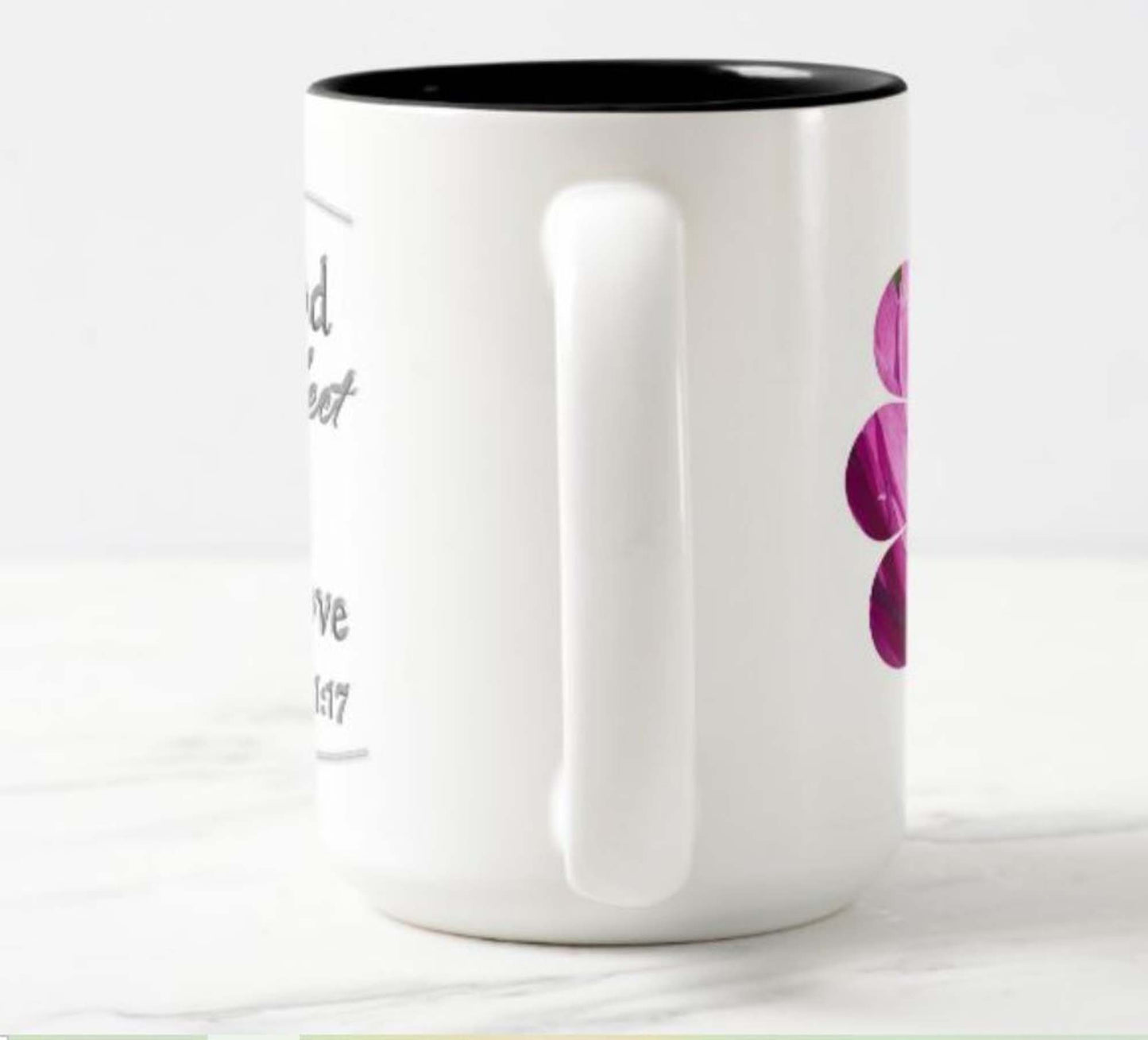 Mug with beautiful 'Water Lillies' flower photo.