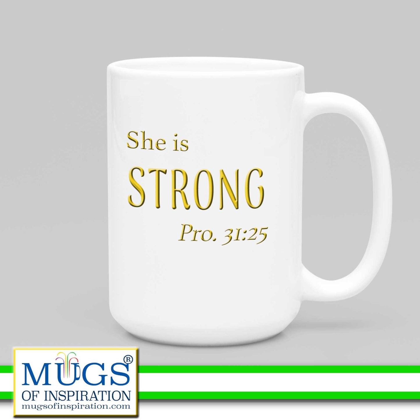 Scripture Mug ‘She is STRONG’