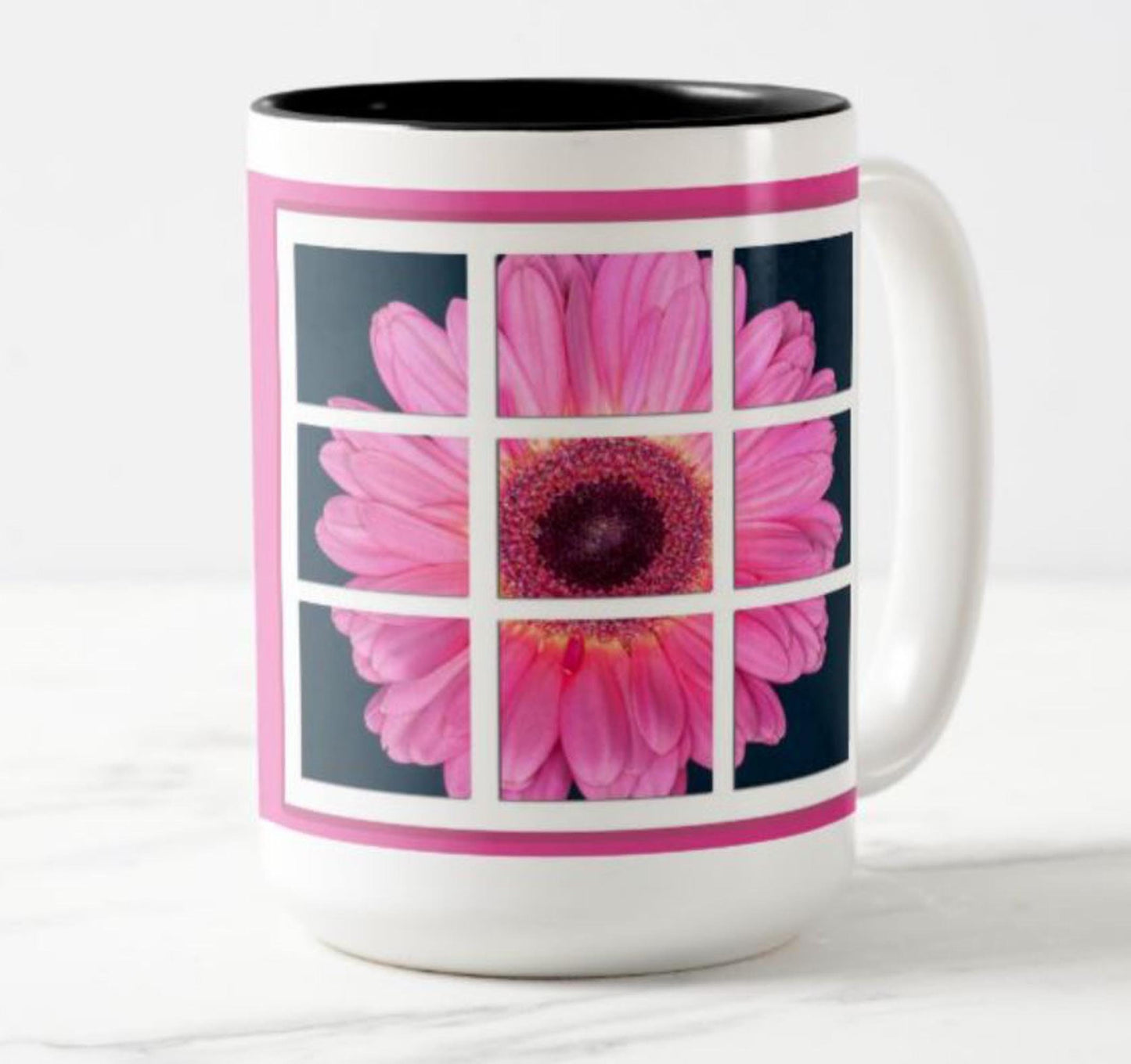Mug with a special inspirational message for your sister: "I love that you're my sister" and flower image