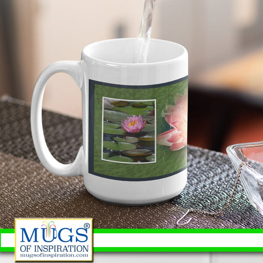 flower lovers mug; gifts for spouse, garden lovers gift, water Lilly mug, gift for friend, gift for florist, floral mug,
