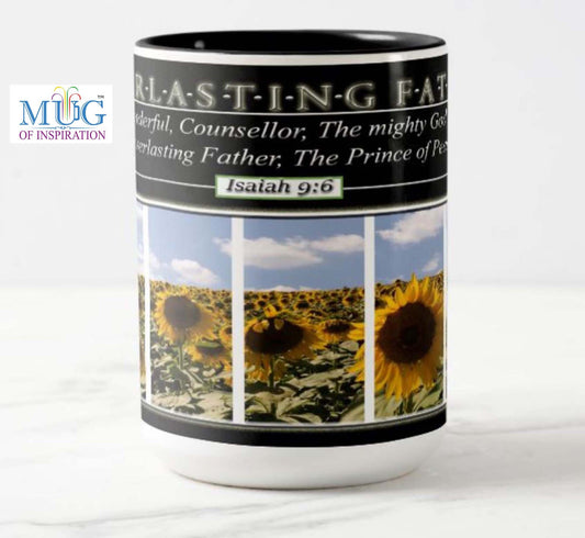 Mug - sunflower and scripture Isaiah 9:6