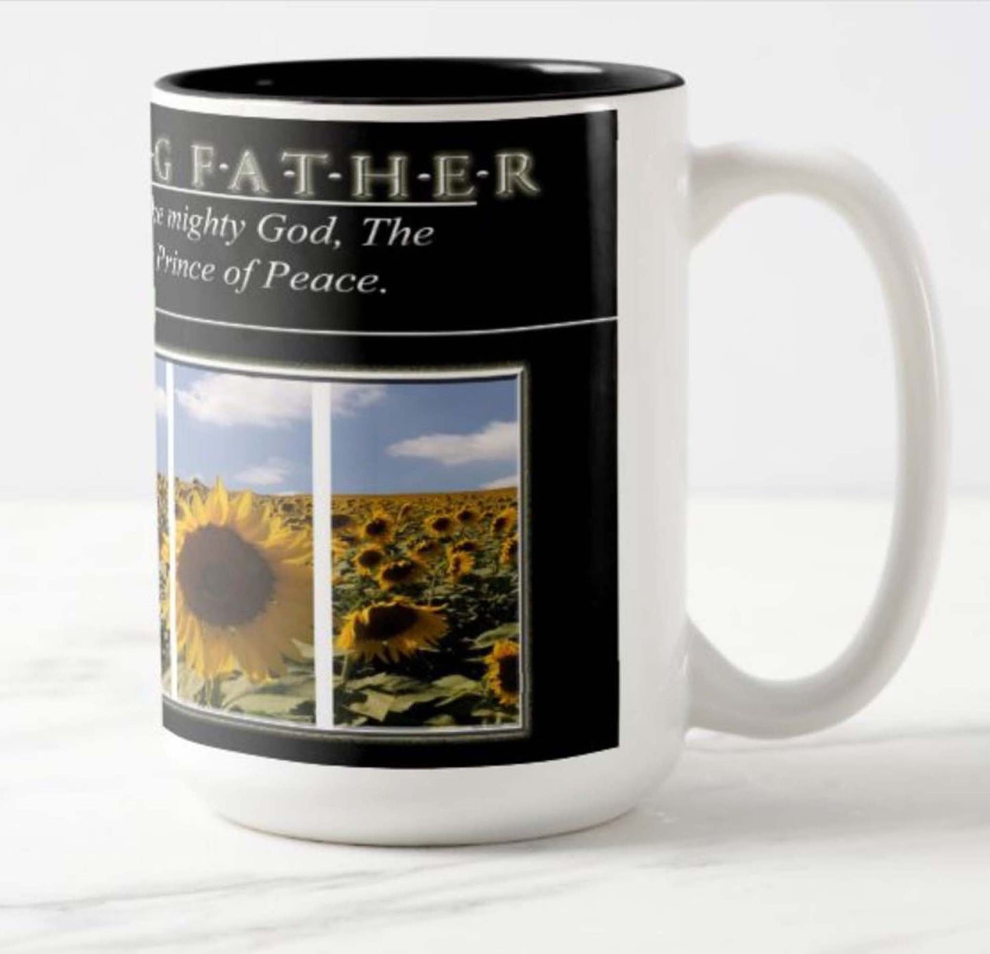 Mug - sunflower and scripture Isaiah 9:6