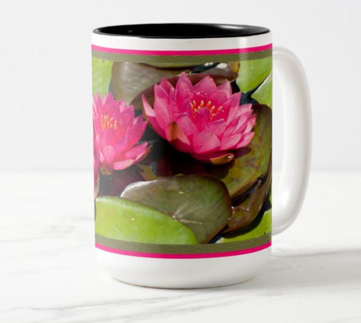 Water Lillies flower mug, floral mug, flower lovers, garden lovers mug, Lilly mug. gift for women, gift for mom, easter gift.