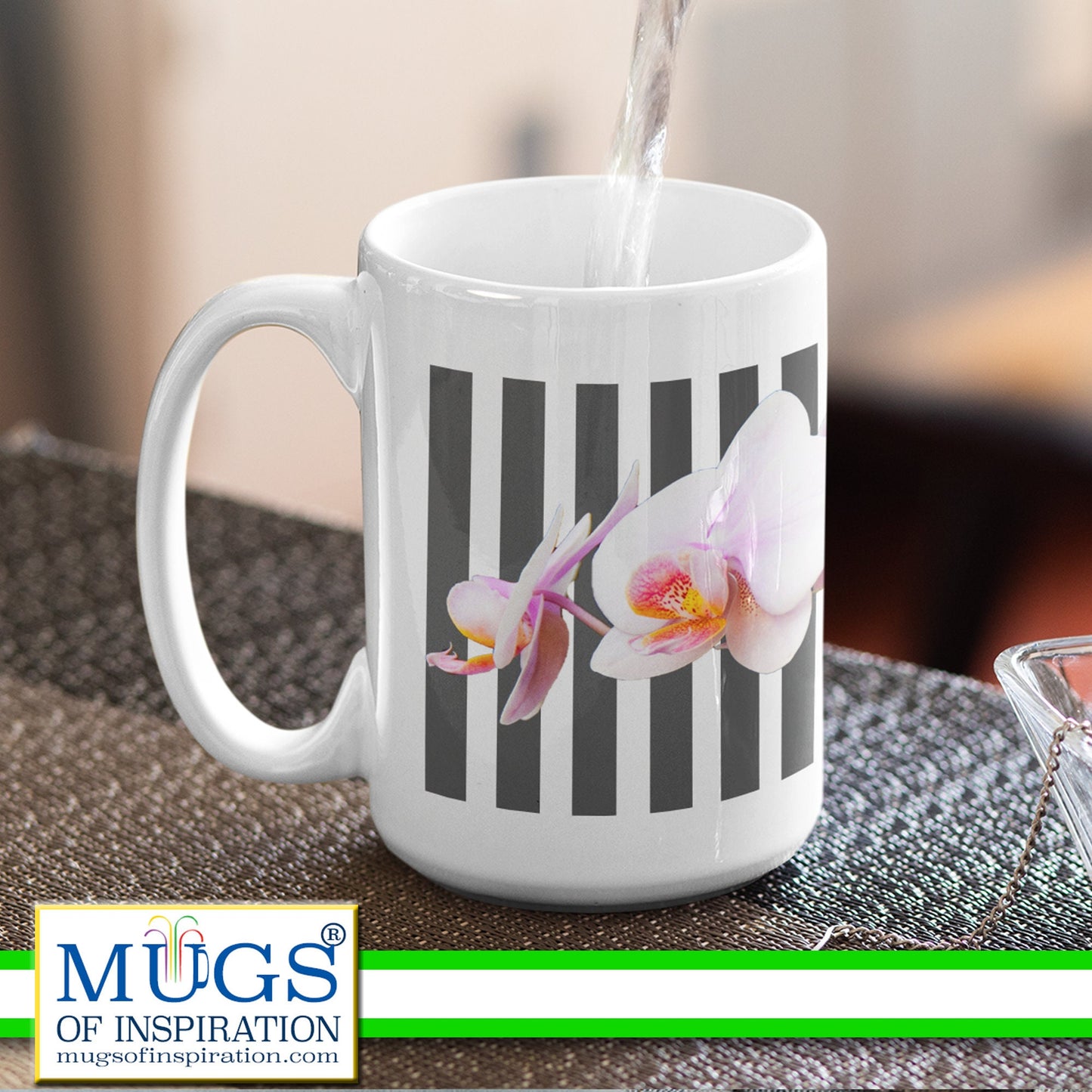 Orchid flower mug.   Gift for Mom.  Gift for flower lovers and gardener.  orchid lover gift.