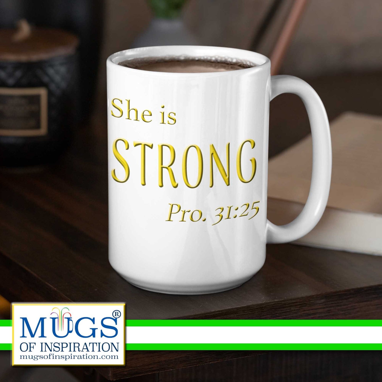Scripture Mug ‘She is STRONG’