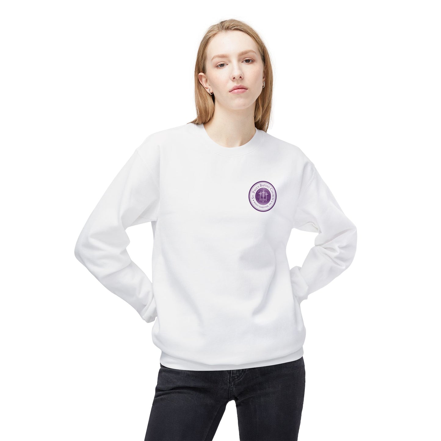 Copy of Minimal Purple Crest Crewneck Sweatshirt