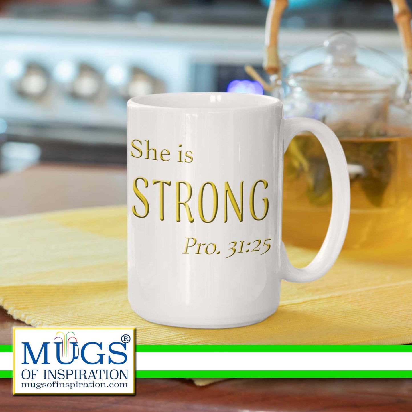 Scripture Mug ‘She is STRONG’