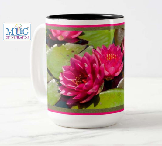 Water Lillies flower mug, floral mug, flower lovers, garden lovers mug, Lilly mug. gift for women, gift for mom, easter gift.