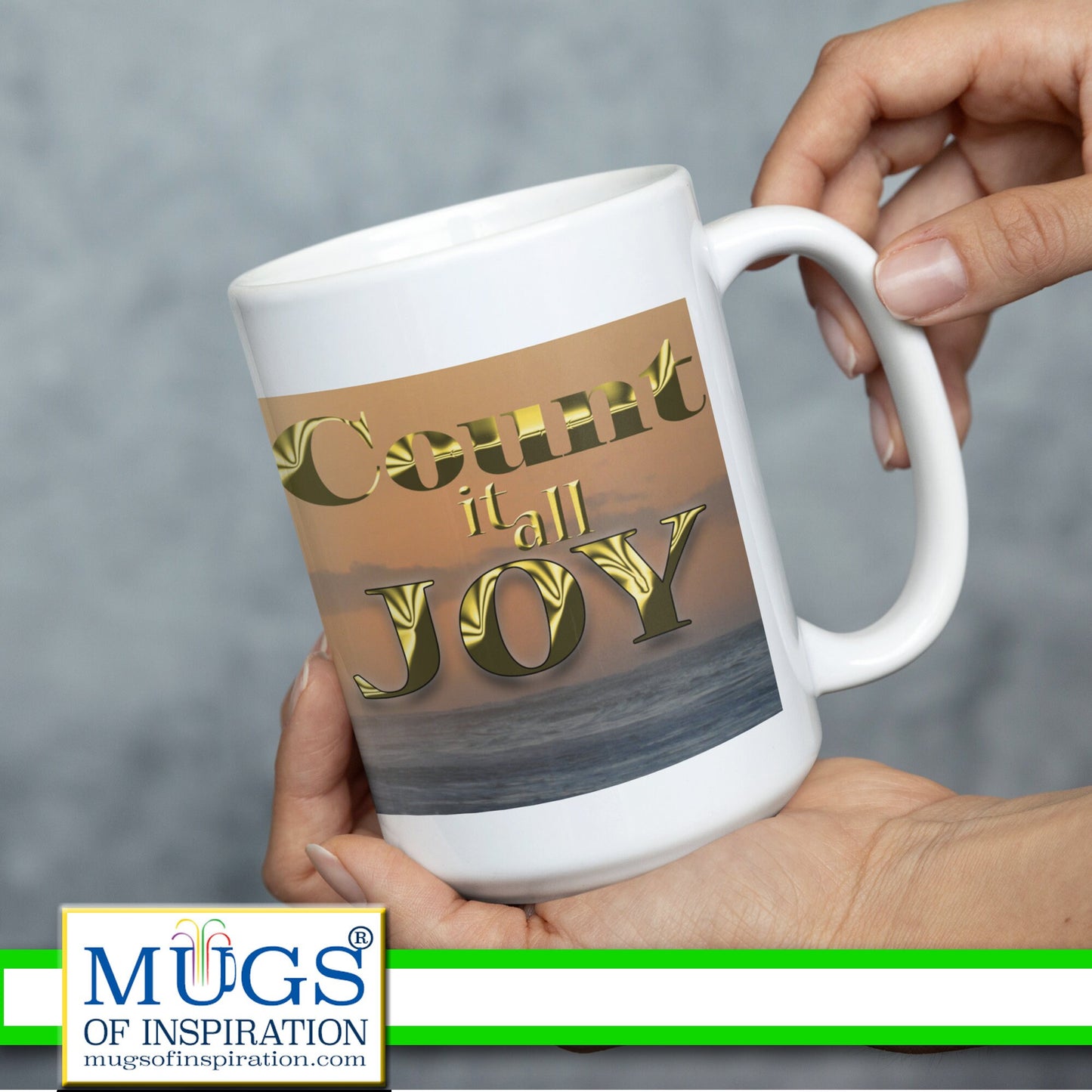 mug with inspirational message; Count it all Joy; sunset mug; beach lovers; Joy mug; message of encouragement; scripture mug; spouse gift